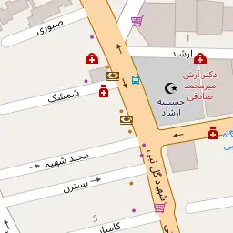 این نقشه، نشانی دکتر سینا فیروزان (دروس) متخصص دندان پزشک در شهر تهران است. در اینجا آماده پذیرایی، ویزیت، معاینه و ارایه خدمات به شما بیماران گرامی هستند.