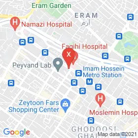 این نقشه، آدرس دکتر رضا رحیمی متخصص چشم پزشکی در شهر شیراز است. در اینجا آماده پذیرایی، ویزیت، معاینه و ارایه خدمات به شما بیماران گرامی هستند.