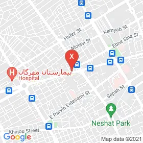 این نقشه، نشانی دکتر پردیس ساسانی متخصص پوست، مو و زیبایی در شهر کرمان است. در اینجا آماده پذیرایی، ویزیت، معاینه و ارایه خدمات به شما بیماران گرامی هستند.